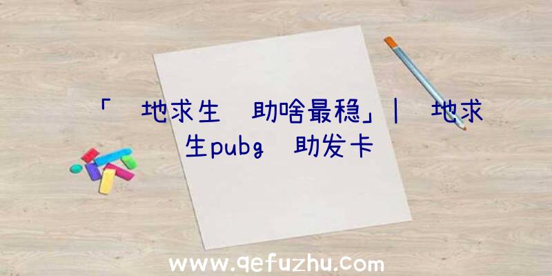 「绝地求生辅助啥最稳」|绝地求生pubg辅助发卡